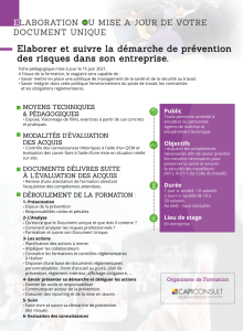 Formation elaboration ou MAJ document unique