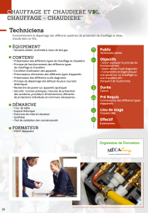 Formation chauffage et chaudière VDL