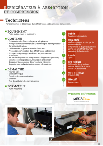 Formation réfrigérateur à absorption